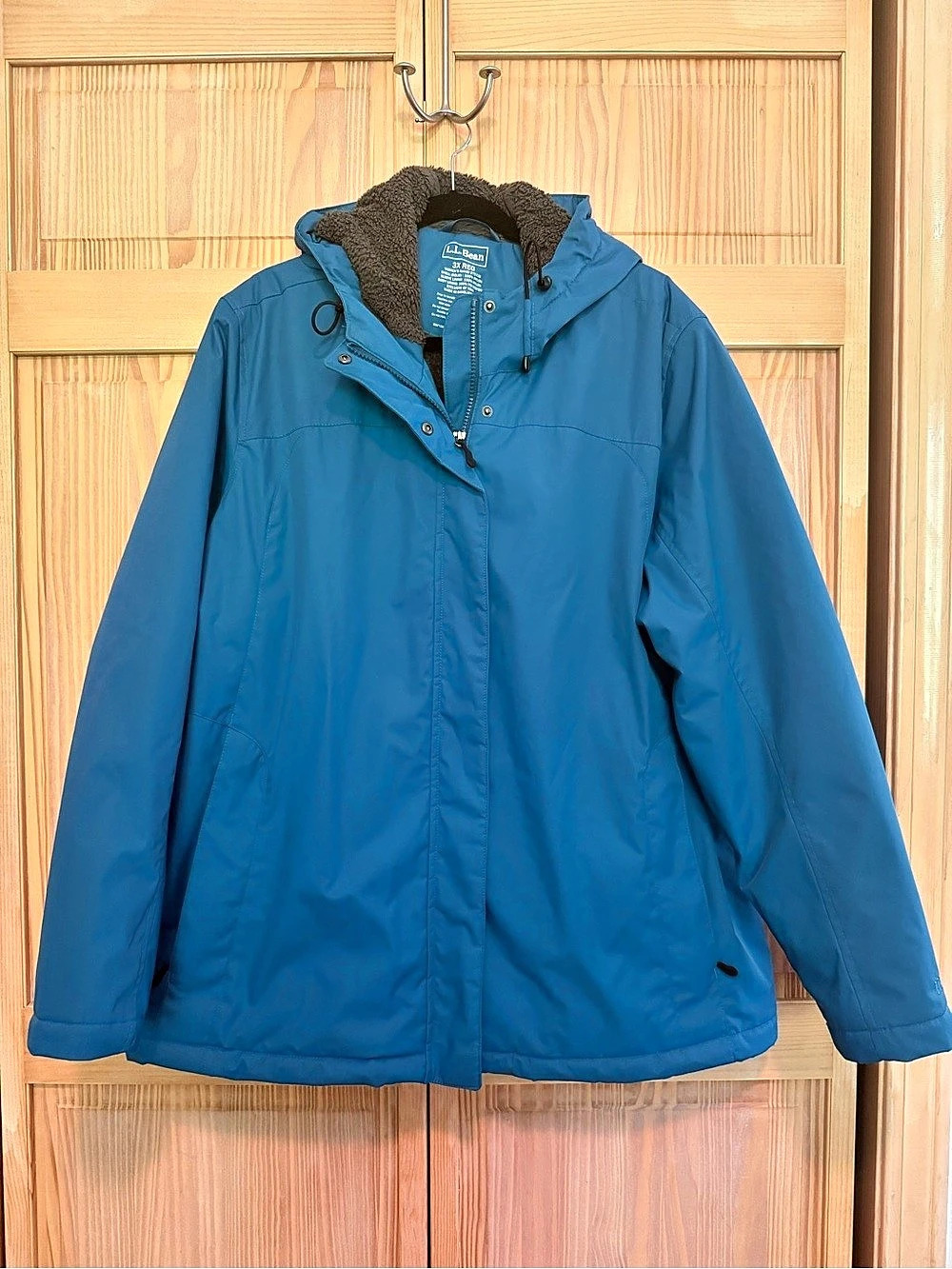 L.L.Bean Shell Jacket Blue Fleece-Lined Hooded Jacket 3X